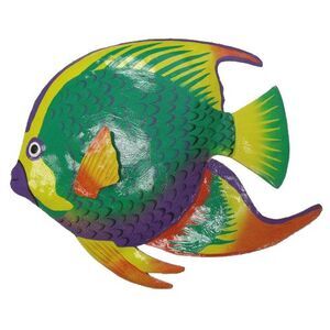 Coastal Tropical Reef French Angelfish Haitian Metal Art Wall Decor